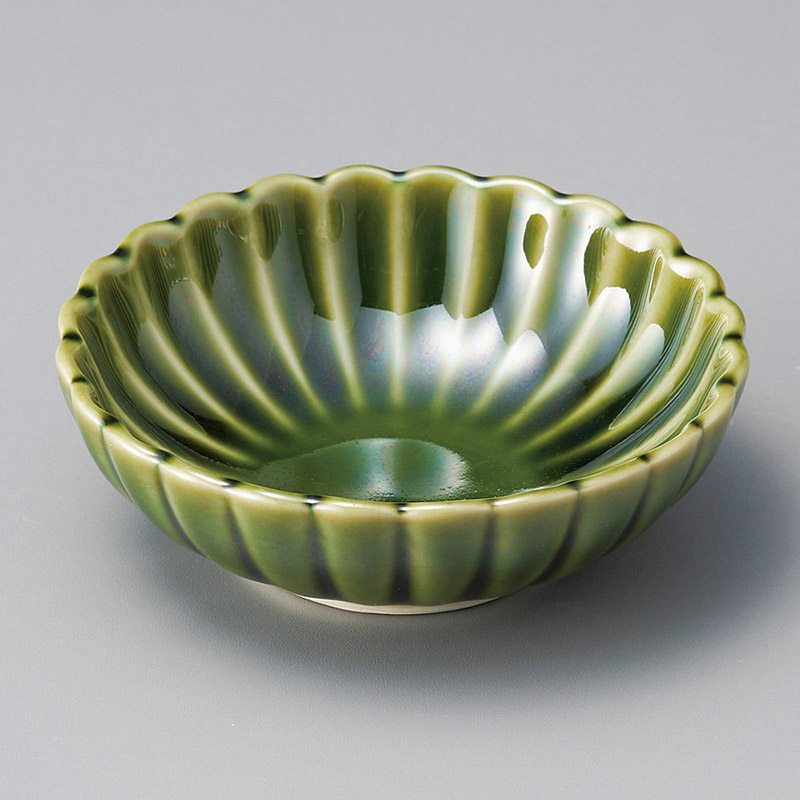 山万 10023-570 織部菊型丸鉢 1個(ご注文単位1個)【直送品】