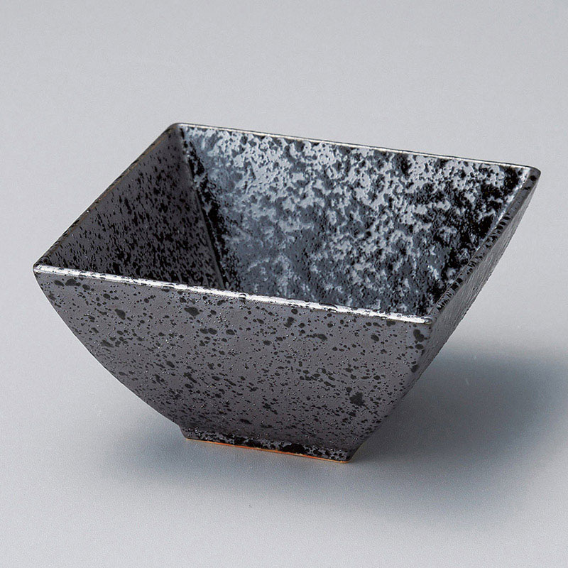 山万 10502-230 黒結晶正角小鉢 1個(ご注文単位1個)【直送品】