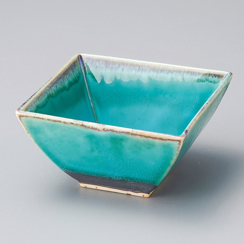 山万 10501-570 トルコブルー正角小鉢 1個(ご注文単位1個)【直送品】