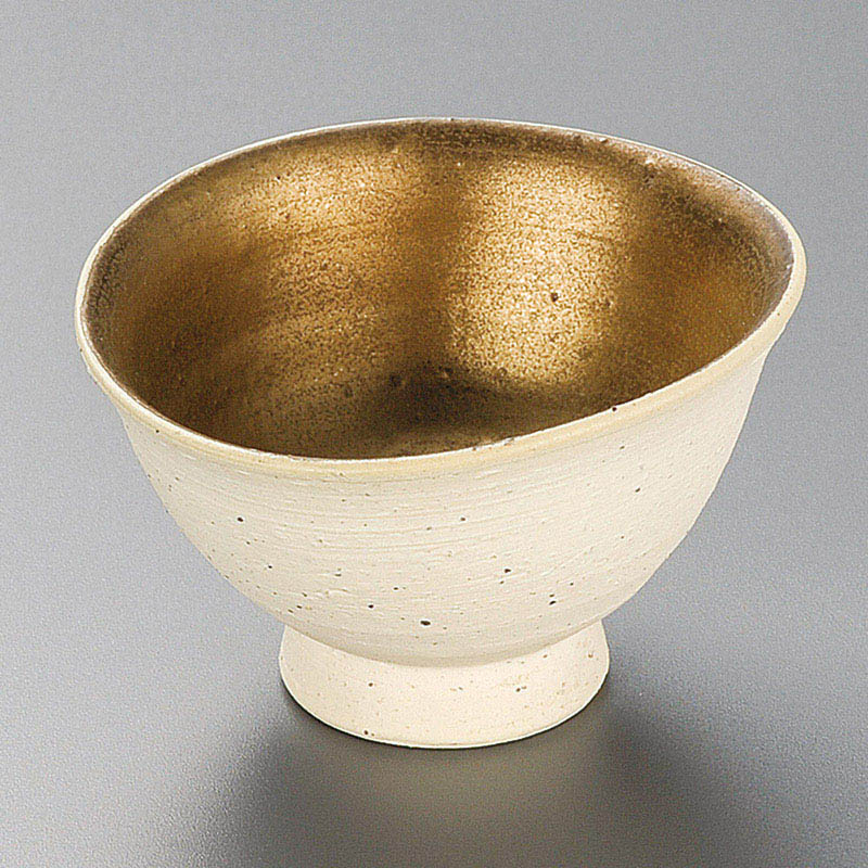 山万 09806-660 焼〆金彩楕円小鉢(信楽焼) 1個(ご注文単位1個)【直送品】