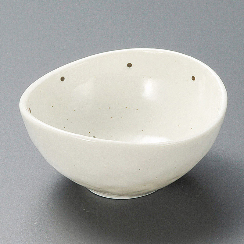 山万 10119-190 粉引ドット楕円3.5鉢  1個（ご注文単位1個）【直送品】