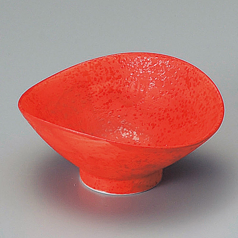 山万 09818-100 赤釉すげ笠小鉢  1個（ご注文単位1個）【直送品】