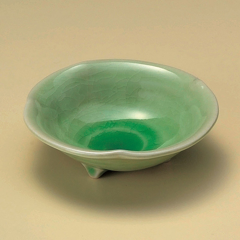 山万 10020-550 ヒワ貫入三つ足小鉢  1個（ご注文単位1個）【直送品】