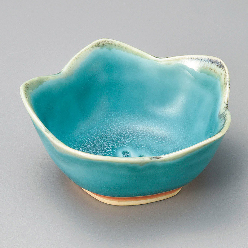 山万 09825-570 トルコブルー花型小鉢 1個(ご注文単位1個)【直送品】