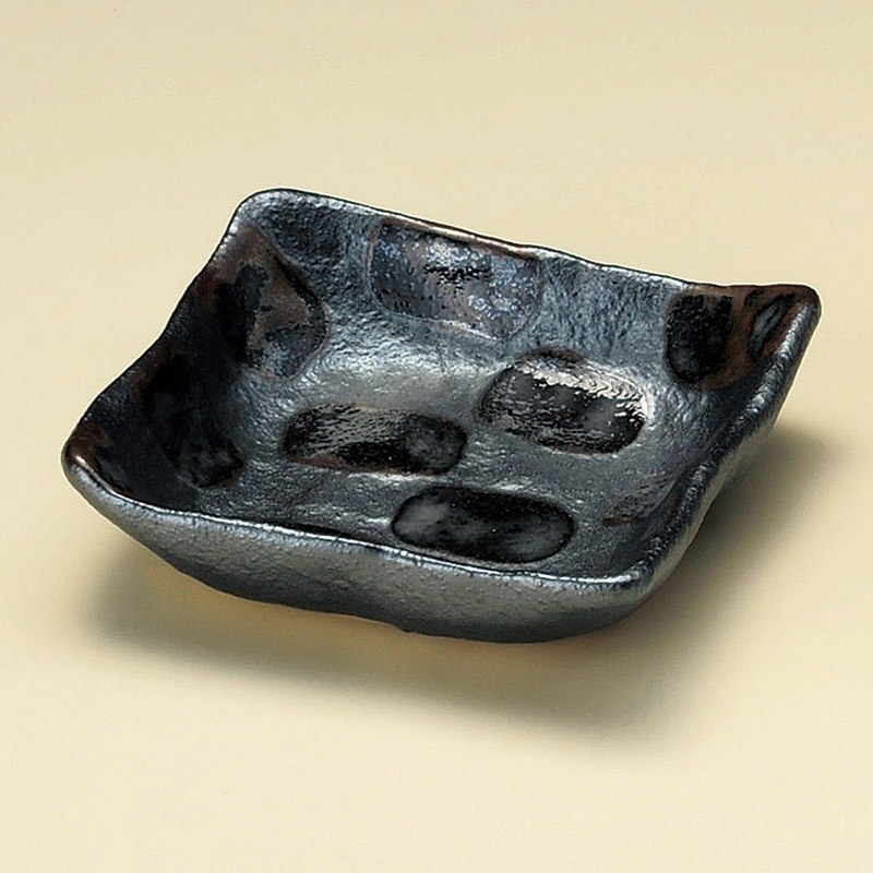 山万 09922-580 黒市松角小鉢  1個（ご注文単位1個）【直送品】