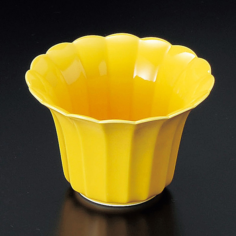 山万 10305-450 黄釉菊割反型中鉢  1個（ご注文単位1個）【直送品】