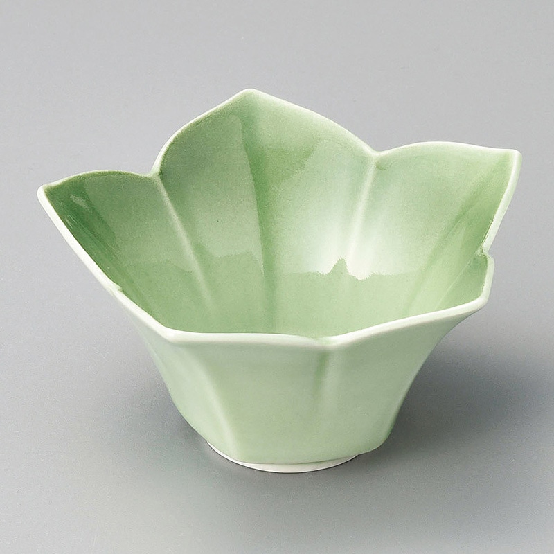 山万 10312-550 緑彩花型小鉢  1個（ご注文単位1個）【直送品】
