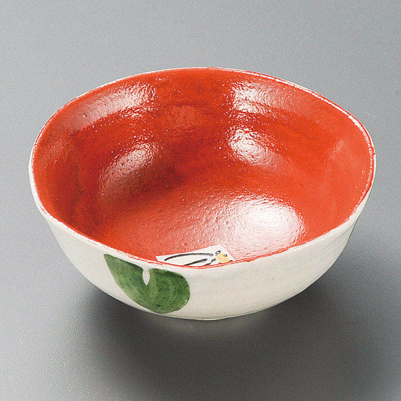 山万 10315-570 赤絵椿六角小鉢  1個（ご注文単位1個）【直送品】