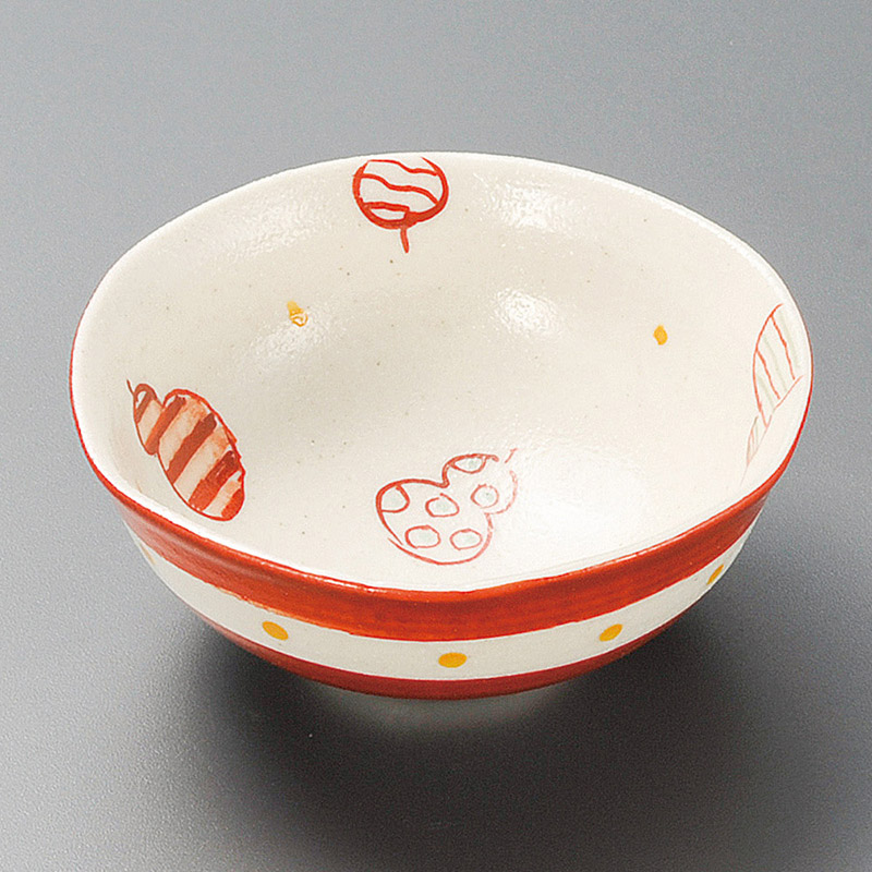 山万 10314-570 赤絵瓢六角小鉢  1個（ご注文単位1個）【直送品】