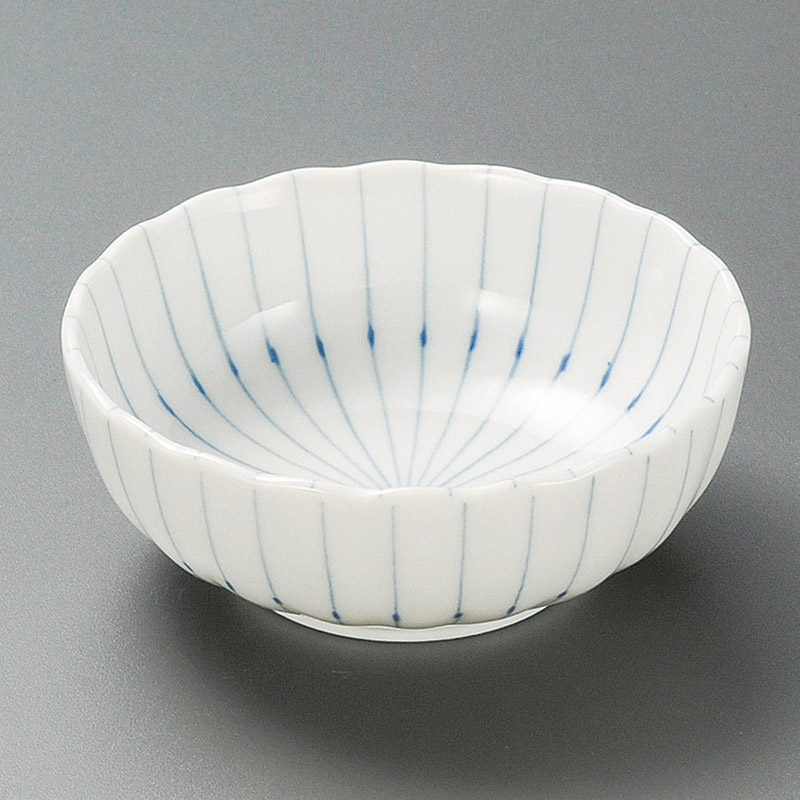 山万 10123-190 ピンストライプ菊型3.5鉢  1個（ご注文単位1個）【直送品】