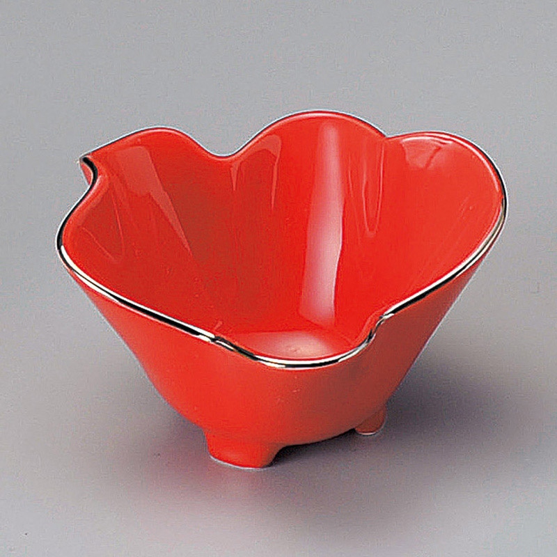 山万 10301-250 渕プラチナ花形35寸レッド小鉢 1個（ご注文単位1個）【直送品】