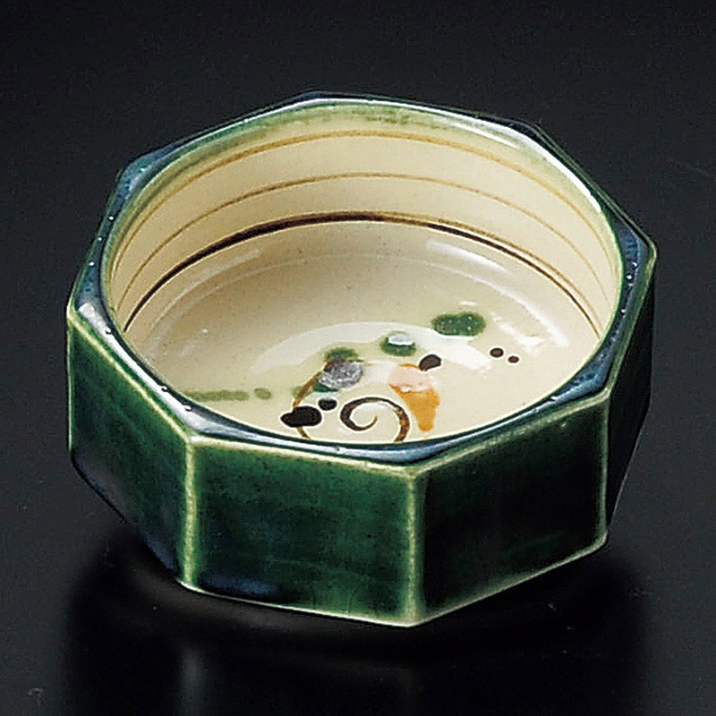 山万 10306-130 織部弥七田風八角小鉢  1個（ご注文単位1個）【直送品】