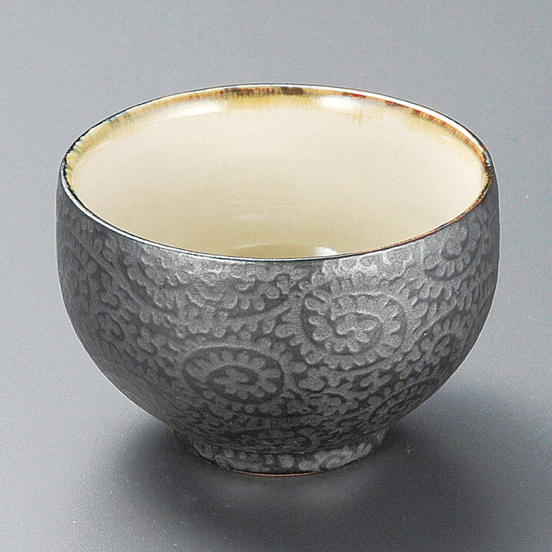 山万 10303-460 銀彩唐草(黒)姫小丼  1個（ご注文単位1個）【直送品】