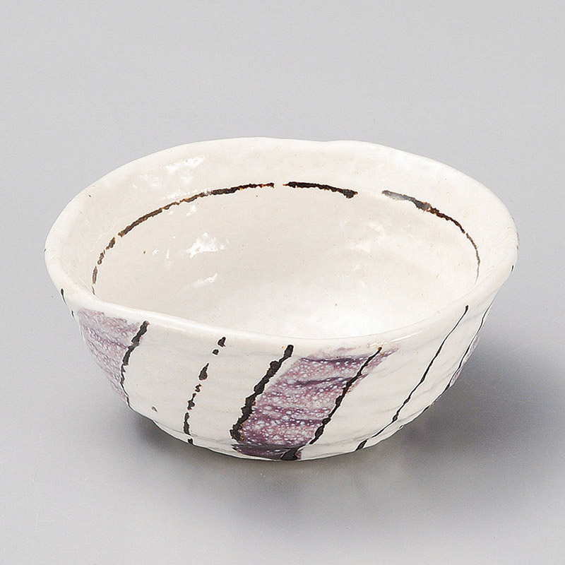 山万 10412-250 紫ストライプ小鉢  1個（ご注文単位1個）【直送品】