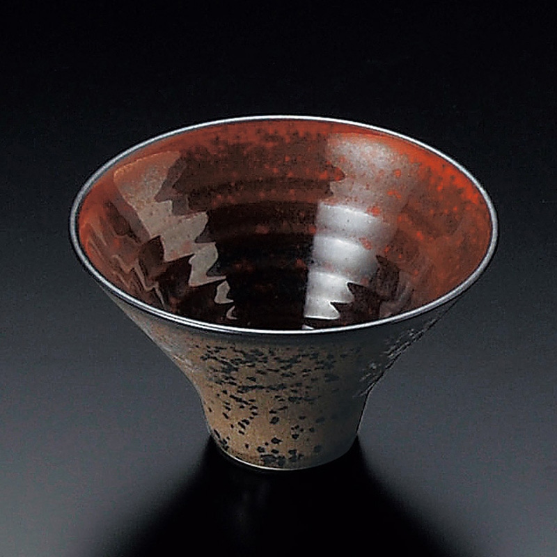 山万 10421-230 窯変朱赤高台反小付  1個（ご注文単位1個）【直送品】