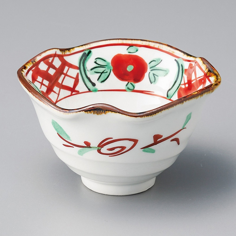 山万 09809-550 赤絵間取り小鉢  1個（ご注文単位1個）【直送品】