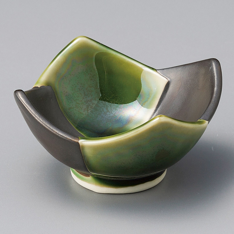 山万 10627-580 織部市松四つ葉小付  1個（ご注文単位1個）【直送品】