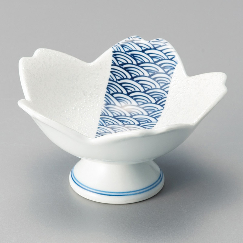 山万 10811-730 波絵光彩ラスター高台小鉢 有田 1個(ご注文単位1個)【直送品】