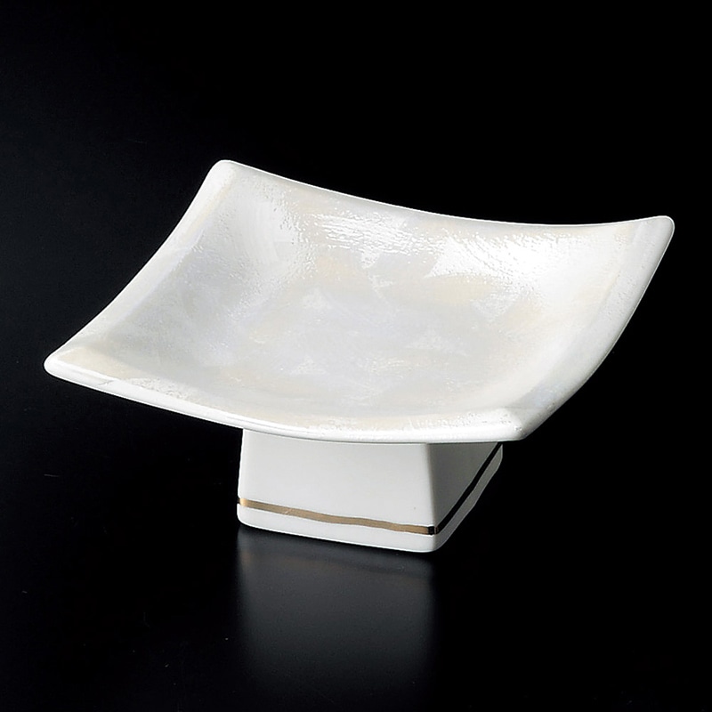 山万 10808-140 ラスター刷毛目高台皿 1個(ご注文単位1個)【直送品】