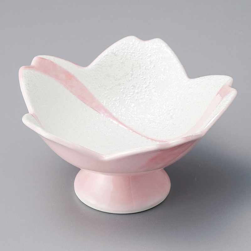 山万 10819-730 流水ラスター桜型高台鉢 PI 1個(ご注文単位1個)【直送品】