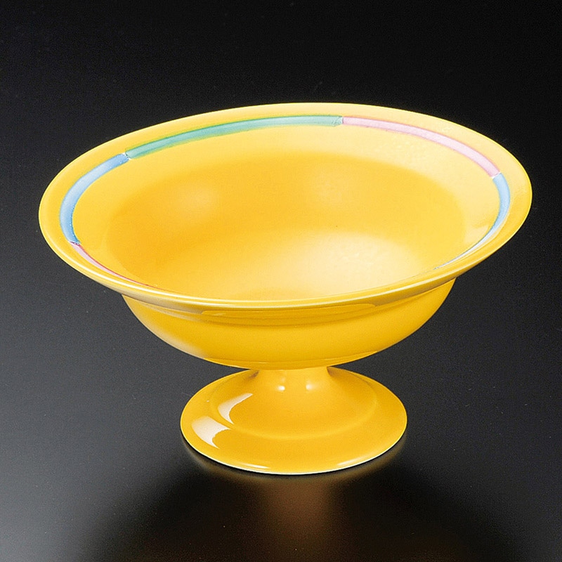 山万 10813-250 黄釉三色交趾高台小鉢 1個(ご注文単位1個)【直送品】