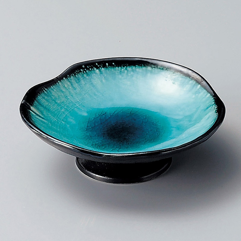 山万 10923-230 ぎやまん高台皿(小) 1個(ご注文単位1個)【直送品】