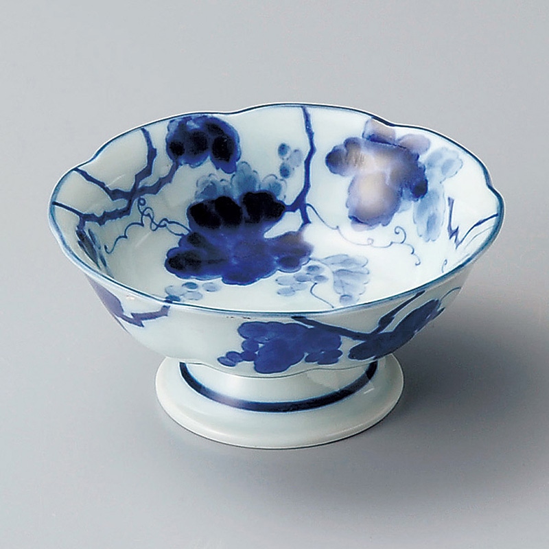 山万 10934-170 藍染ぶどう高台小鉢 1個(ご注文単位1個)【直送品】