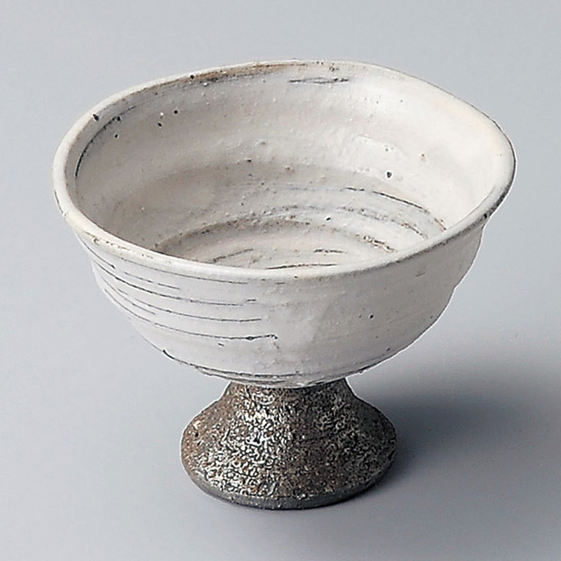 山万 10915-660 白刷毛目高台小鉢(信楽焼) 1個(ご注文単位1個)【直送品】