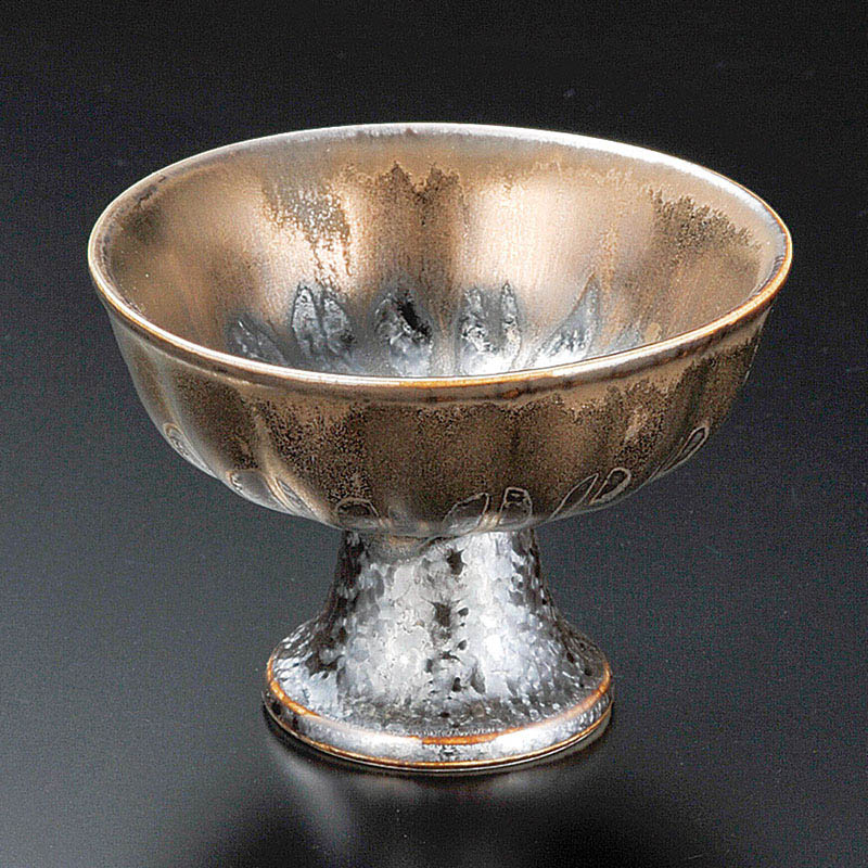 山万 10932-450 孔雀金流し高台小鉢  1個（ご注文単位1個）【直送品】