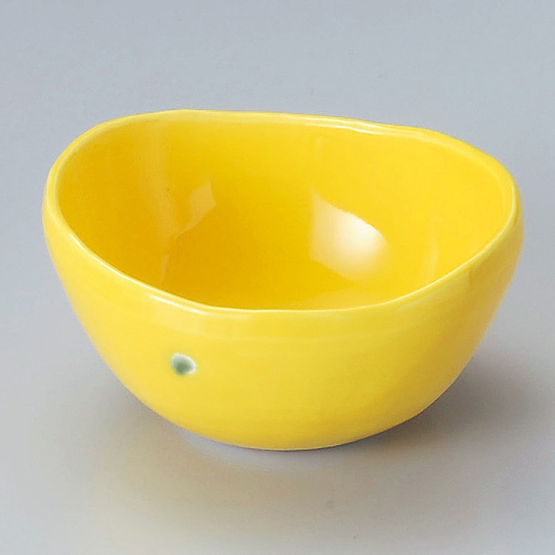 山万 11002-580 黄輝楕円小鉢(小)  1個（ご注文単位1個）【直送品】