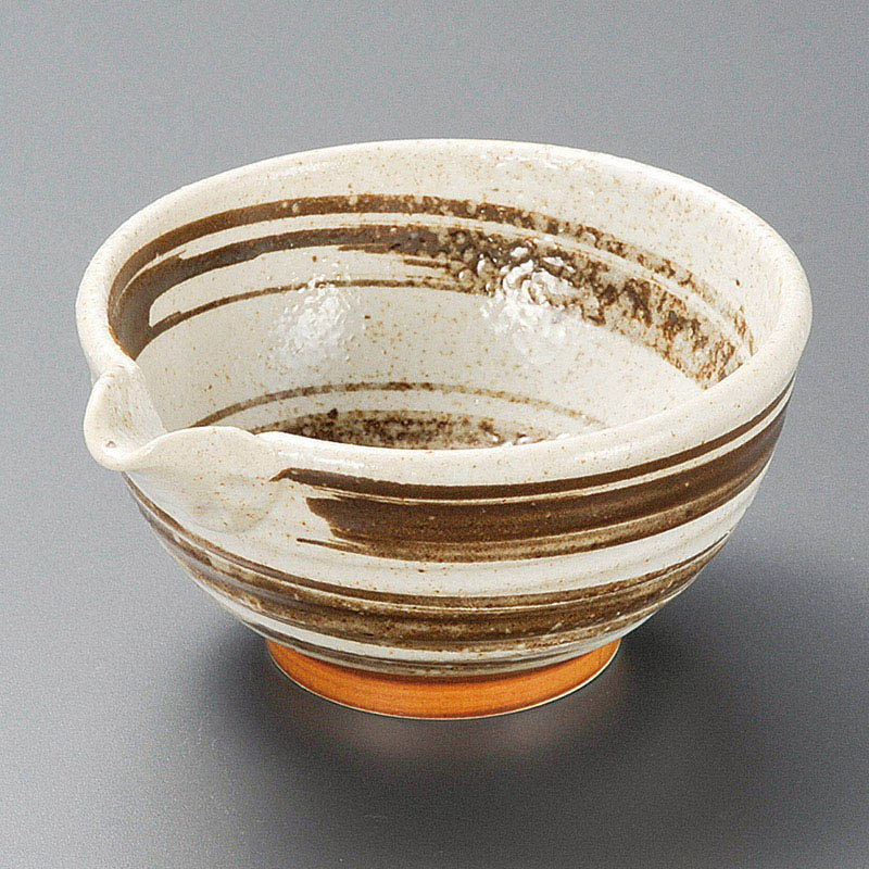 山万 11040-580 梨地茶刷毛目3.0片口鉢  1個（ご注文単位1個）【直送品】