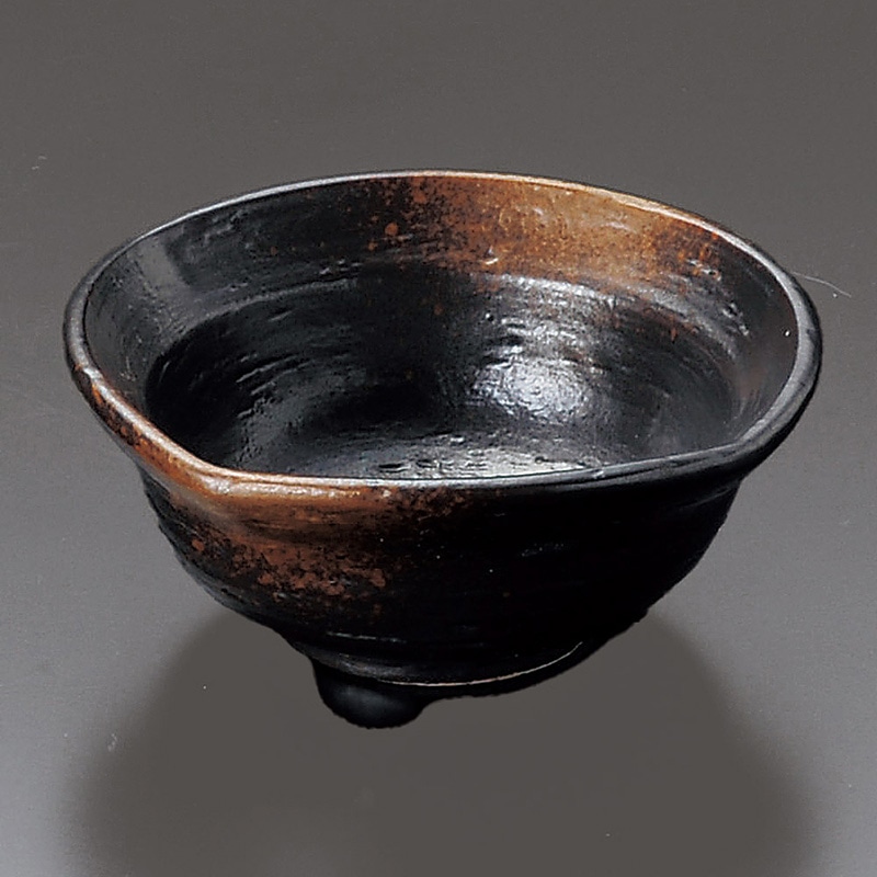 山万 11128-430 焼しめなで角小鉢(中)  1個（ご注文単位1個）【直送品】