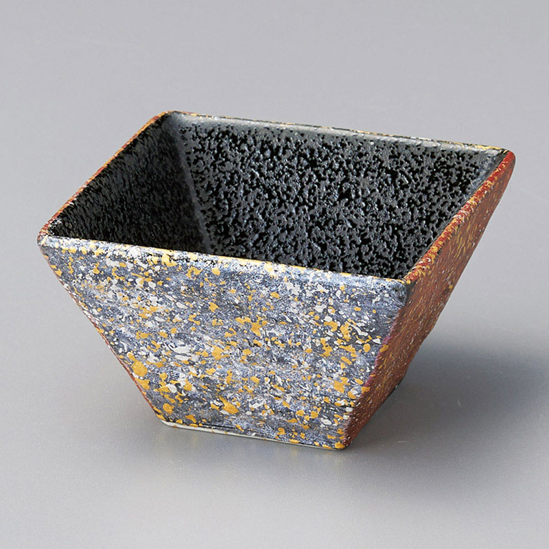 山万 11207-450 黒耀赤金散し角小付 大 1個（ご注文単位1個）【直送品】