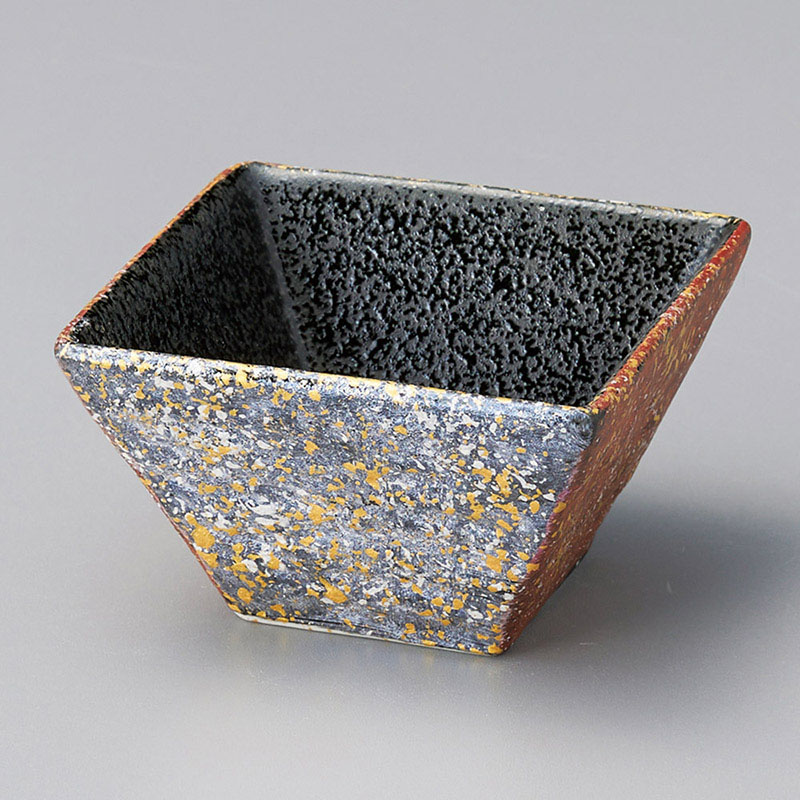 山万 11208-450 黒耀赤金散し角小付 小 1個（ご注文単位1個）【直送品】