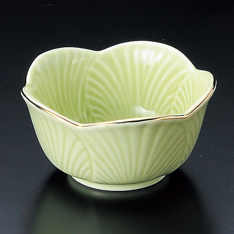 山万 11220-550 渕金ヒワ葉型小鉢(小)  1個（ご注文単位1個）【直送品】