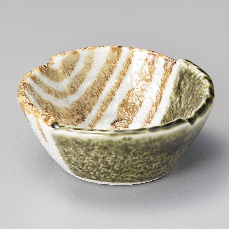 山万 11348-550 織部ストライプ3.0丸小鉢  1個（ご注文単位1個）【直送品】