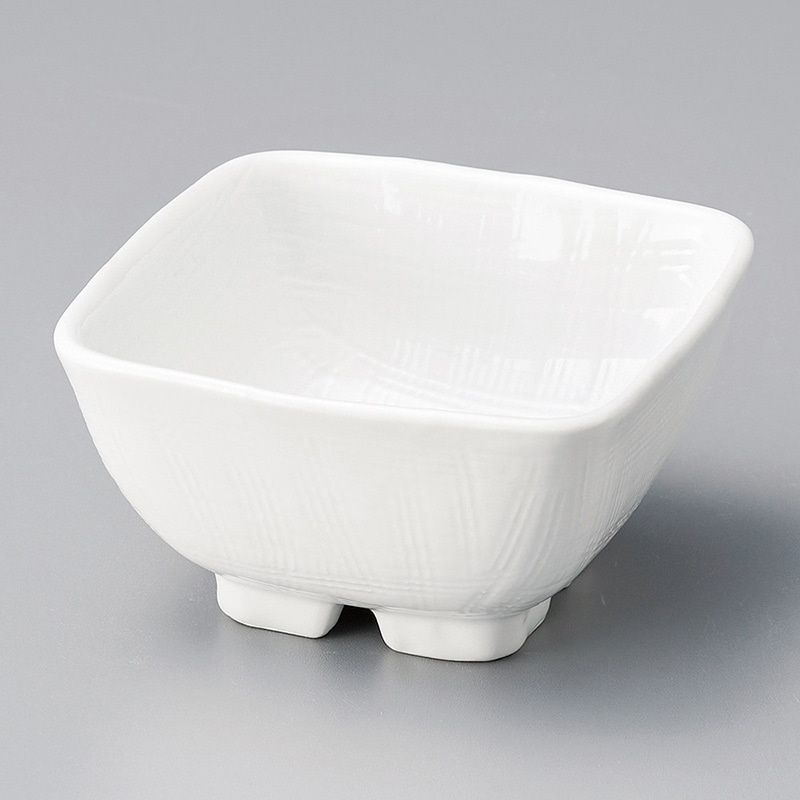 山万 11239-580 白磁角小鉢(大)  1個（ご注文単位1個）【直送品】