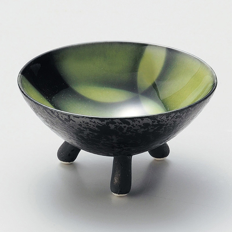 山万 11411-730 うぐいす水玉三つ足小付(有田焼 1個（ご注文単位1個）【直送品】