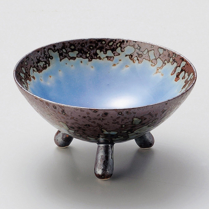 山万 11409-730 南蛮ルリ釉三ッ足小付(有田焼) 1個（ご注文単位1個）【直送品】