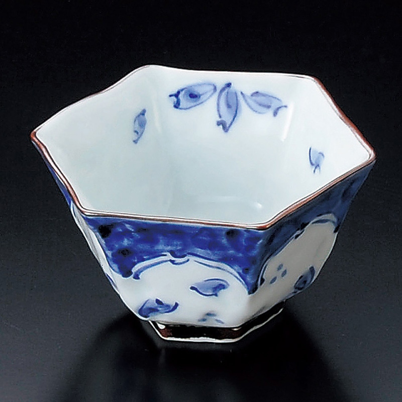 山万 11508-730 割花六角小付(有田焼)  1個（ご注文単位1個）【直送品】