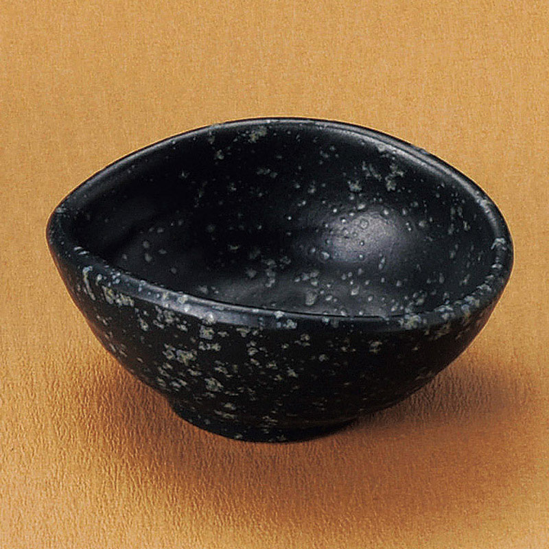 山万 11523-450 銀釉黒たまご型3.0小付  1個（ご注文単位1個）【直送品】