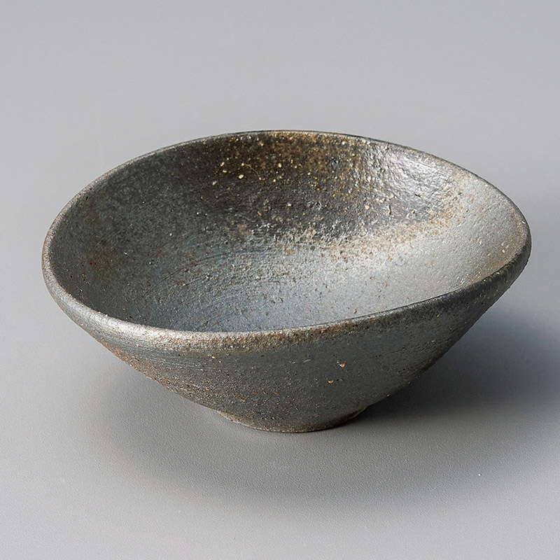 山万 11603-660 黒銀彩3.3楕円小鉢  1個（ご注文単位1個）【直送品】