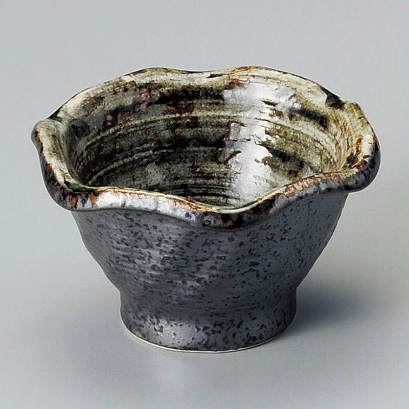 山万 11628-030 白刷毛均窯花型珍味鉢  1個（ご注文単位1個）【直送品】