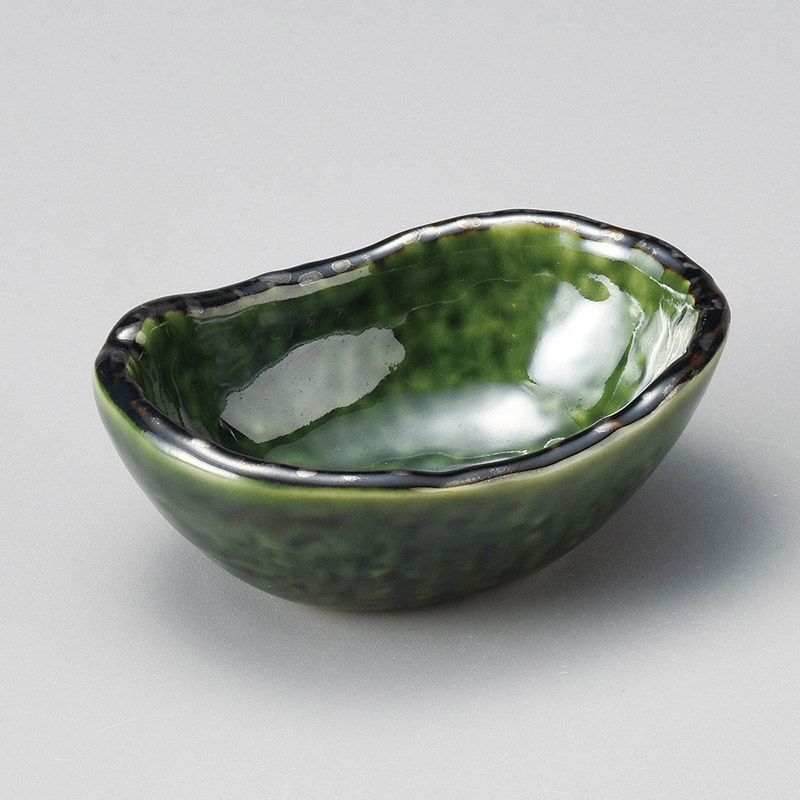 山万 11525-130 織部楕円小付  1個（ご注文単位1個）【直送品】