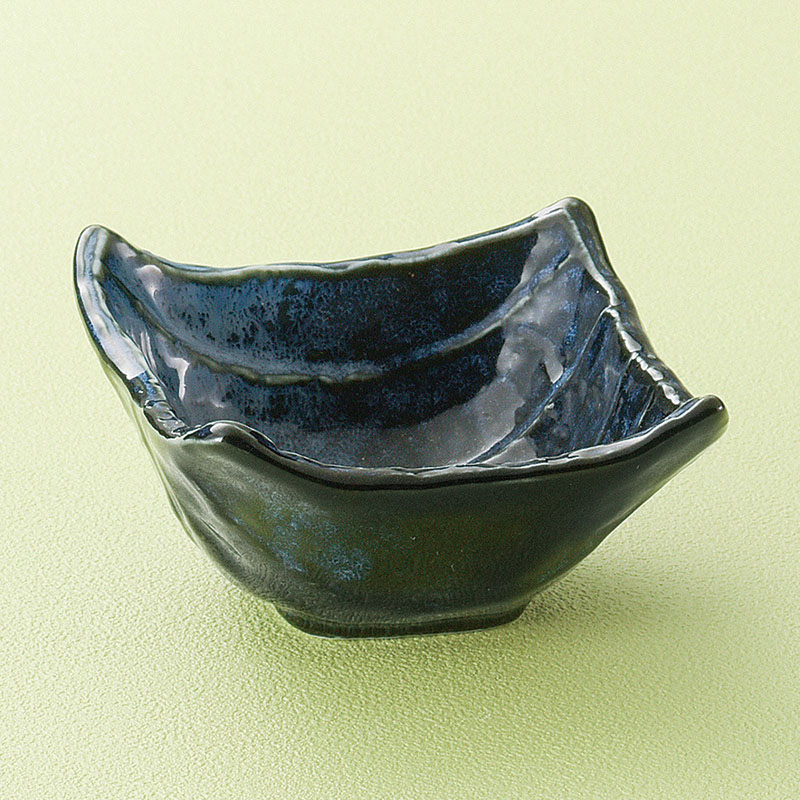 山万 11633-570 コバルト四角小鉢(中)  1個（ご注文単位1個）【直送品】