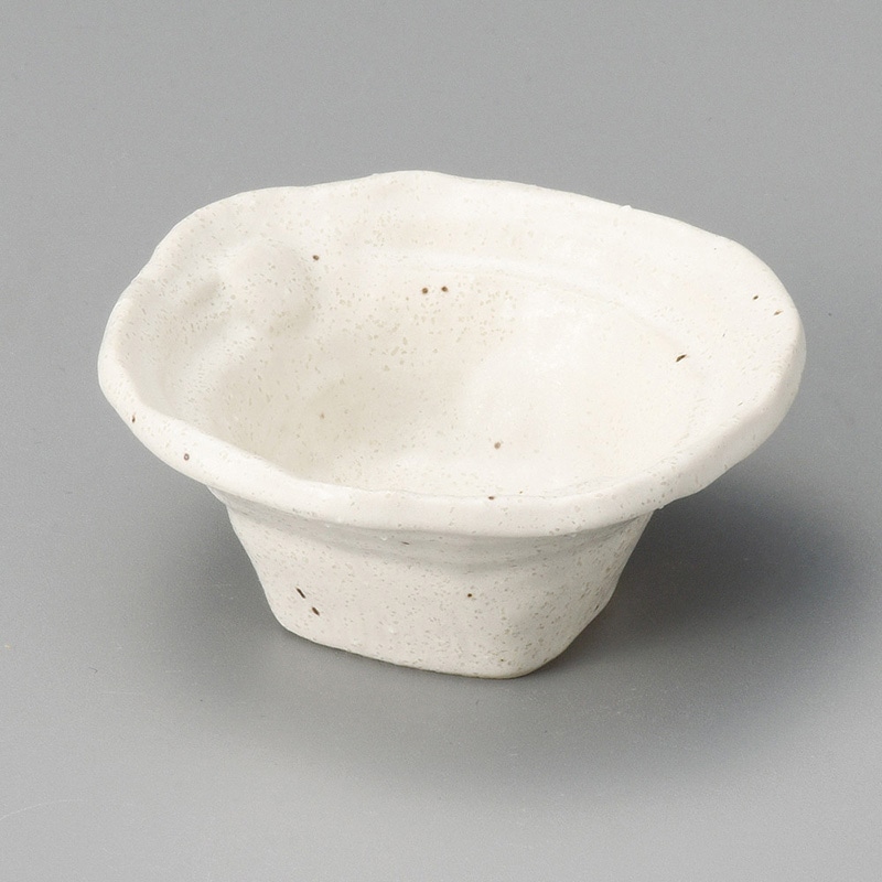 山万 12432-190 白マットナデ角小付  1個（ご注文単位1個）【直送品】