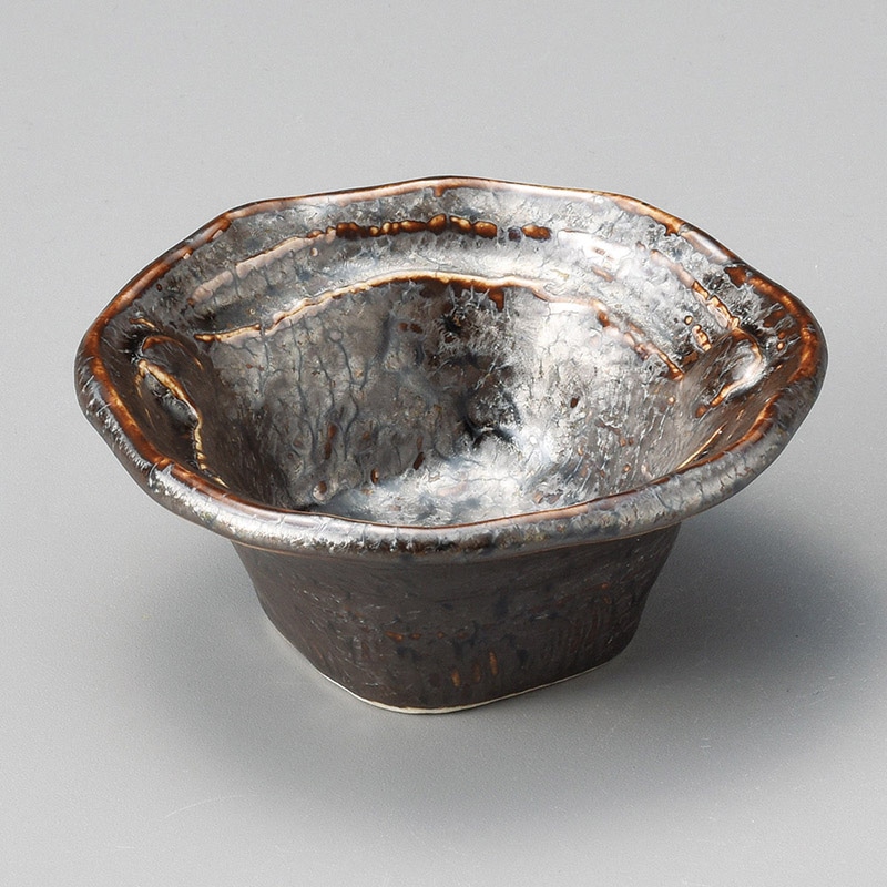 山万 12433-190 黒マットナデ角小付  1個（ご注文単位1個）【直送品】