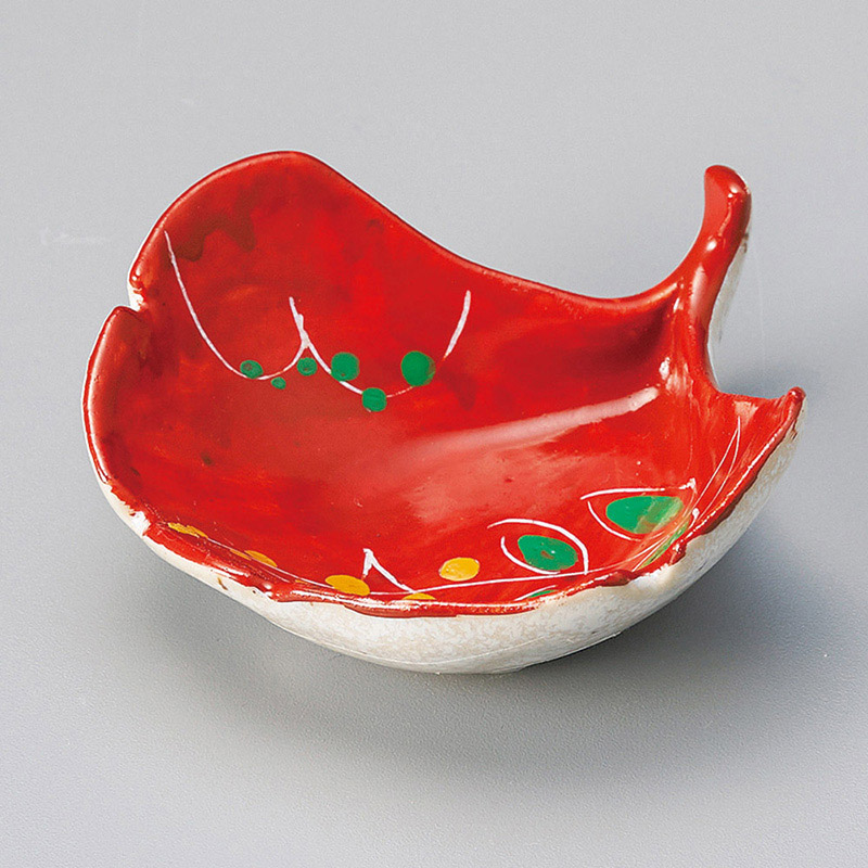 山万 11713-570 銀杏赤濃萩絵小付  1個（ご注文単位1個）【直送品】