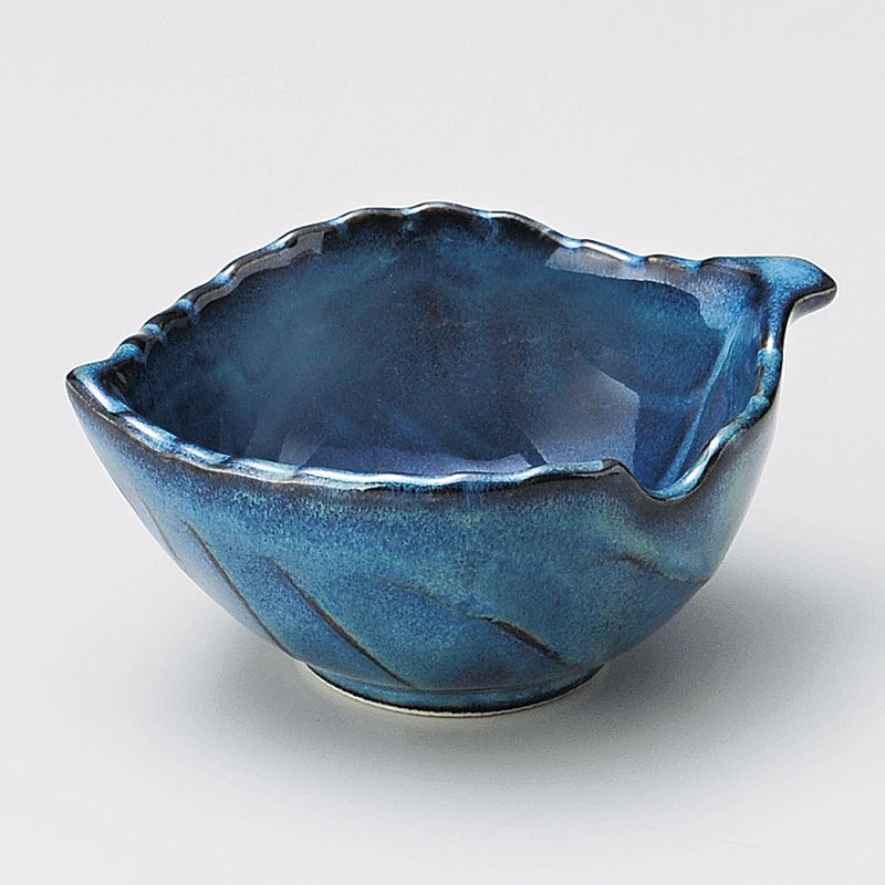 山万 11529-310 ブルー木ノ葉型珍味  1個（ご注文単位1個）【直送品】