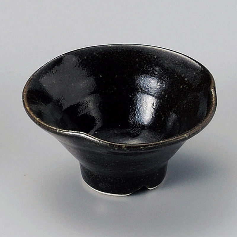 山万 12208-130 黒釉三ツ押小付  1個（ご注文単位1個）【直送品】